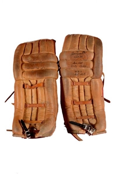 2012 Winter Classic Philadelphia Flyers Alumni Game Bernie Parent Game Used and signed Leg Pads (Vintage 1970s)